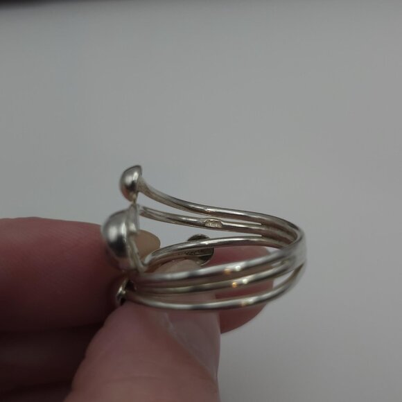 Size 9 Sterling Silver Abstract Orbs Ring A801 - Picture 4 of 7